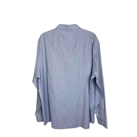 Mens Johnston & Murphy Button Down Dress Shirt Blue Patterned 100% Cotton Sze XL - Picture 2 of 8